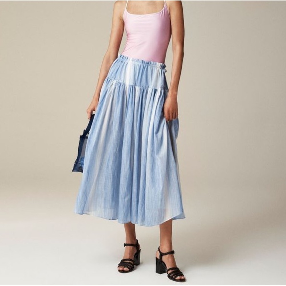 Maryam Nassir Zadeh X J.Crew ombré side-tie skirt in cotton voile blue white M